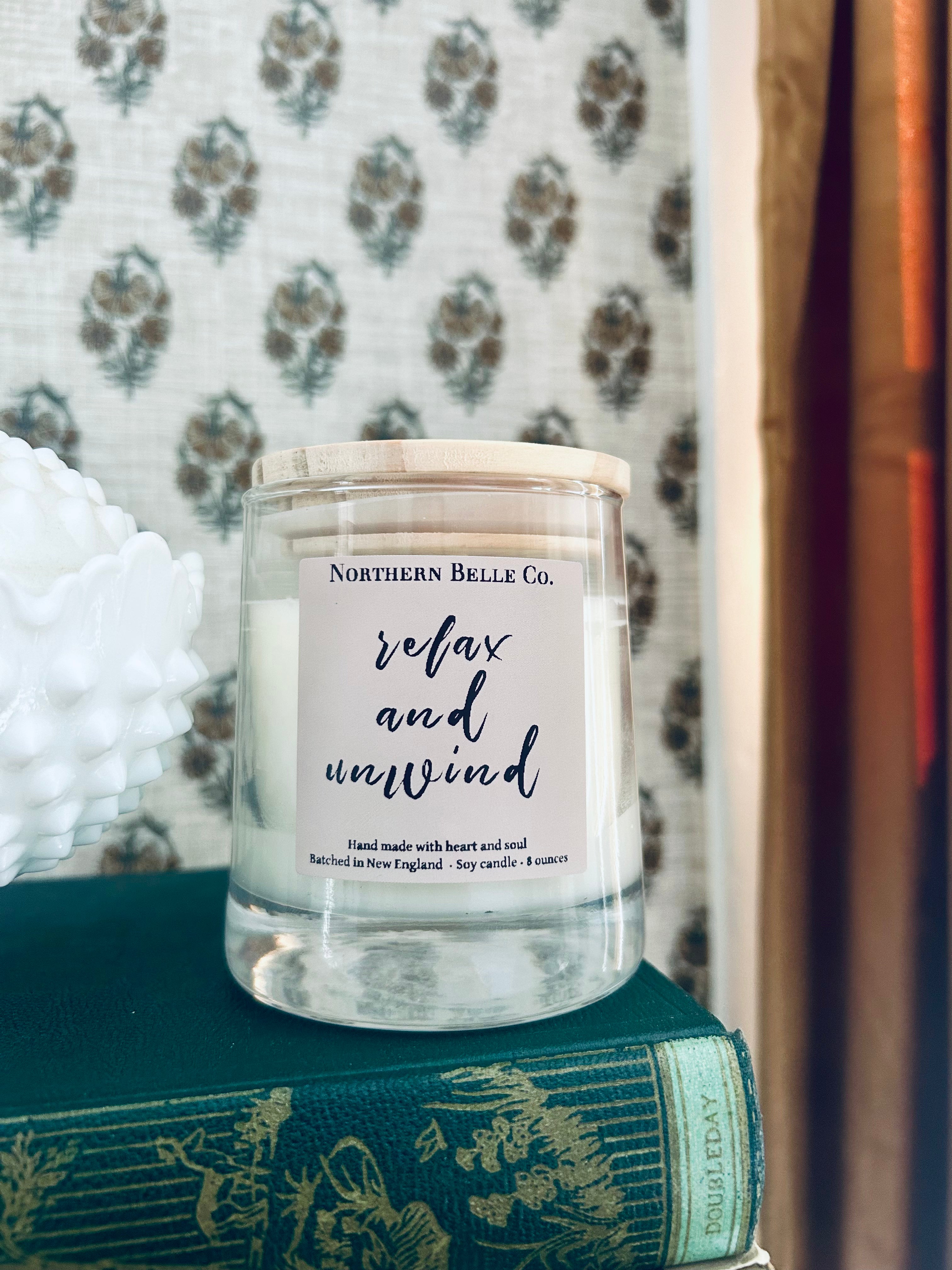 “Relax and Unwind” candle